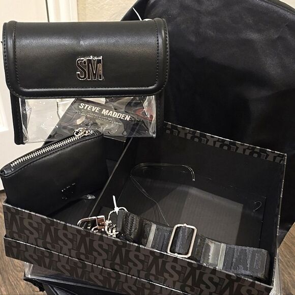 Steve Madden 3-PC Transparent Belt Bag, Pouch, & Strap Gift Set